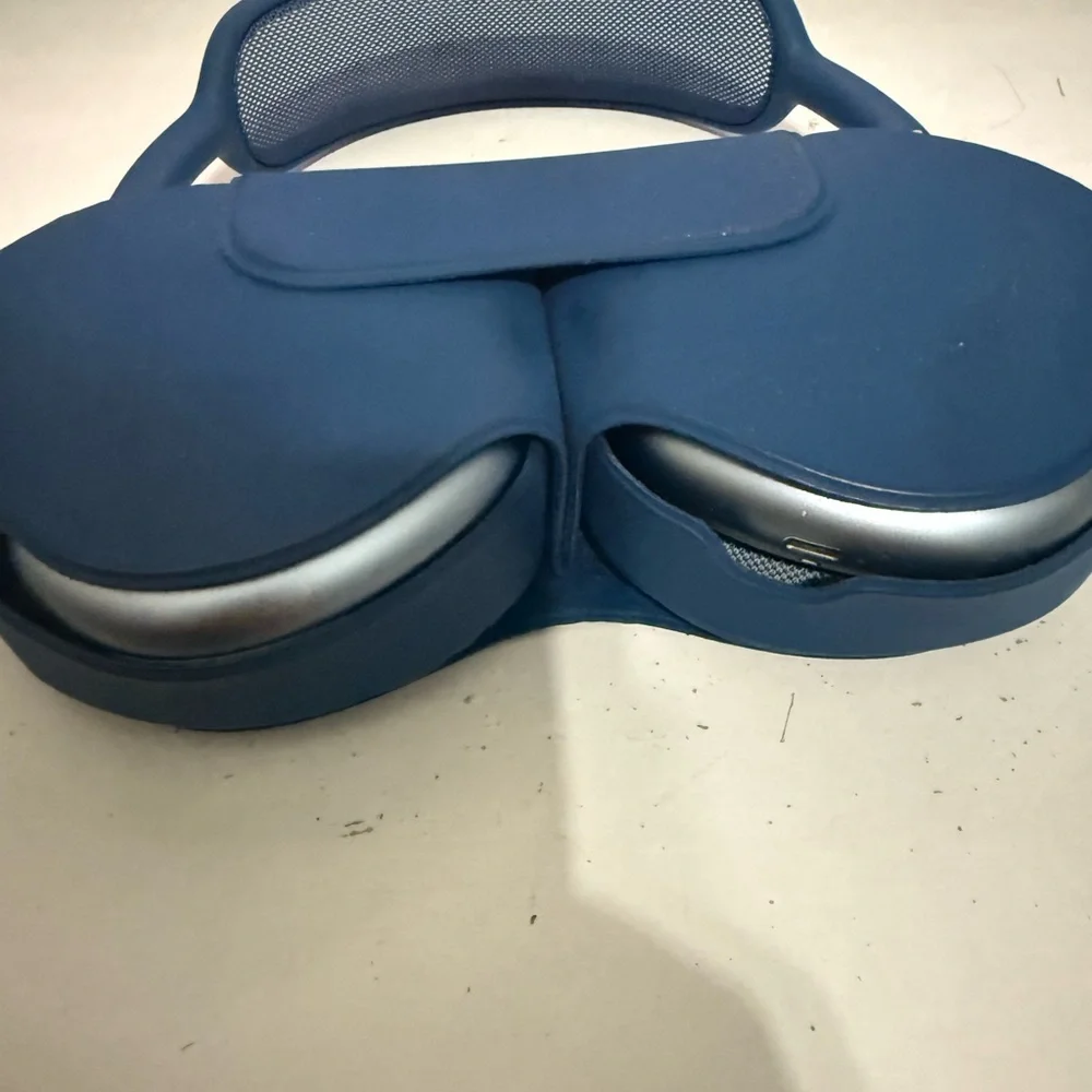 Blue VR Headset with Silver Accents